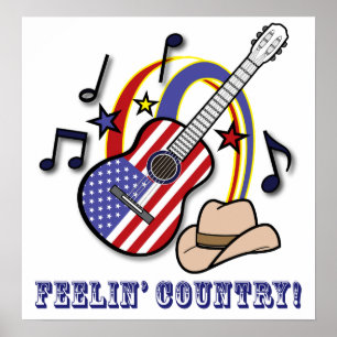 Affiche Guitare occidentale de pays