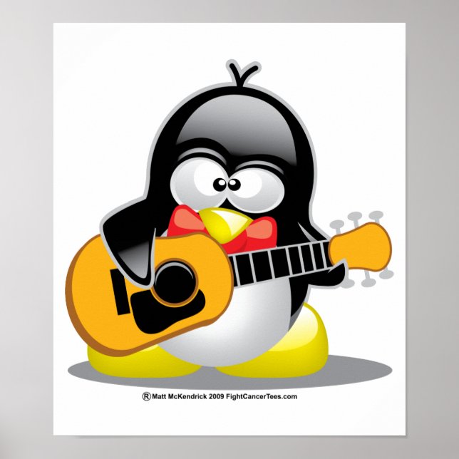 Affiche Guitare Penguin (Devant)