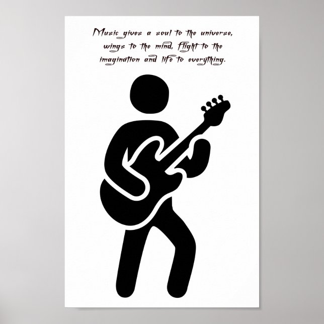 Affiche Guitare Player Music Citations Silhouette art (Devant)