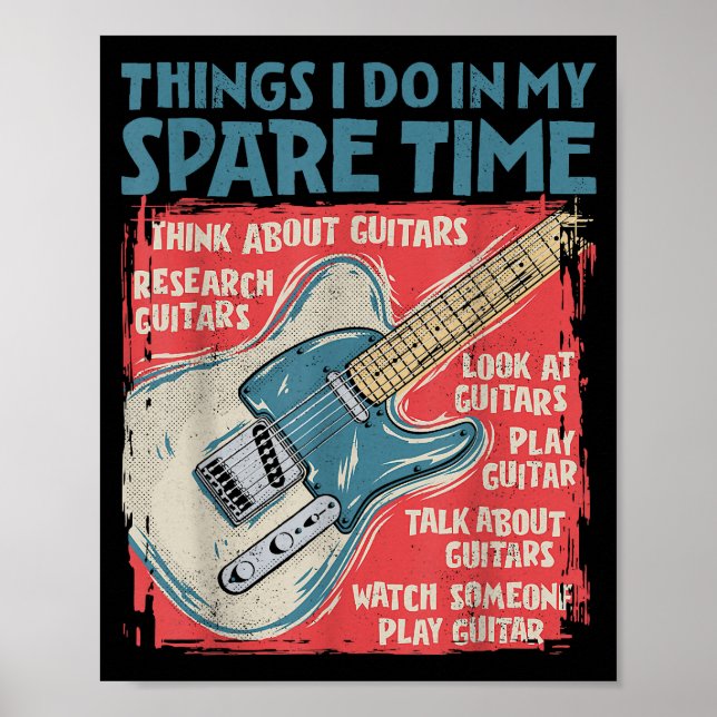 Affiche Guitare Que Je Fais Dans Mon Temps De Rechange Drô (Devant)