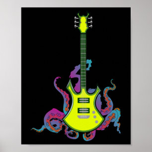 Affiche Guitare Rock Band Et Rouleau pour Hommes Bande Tee