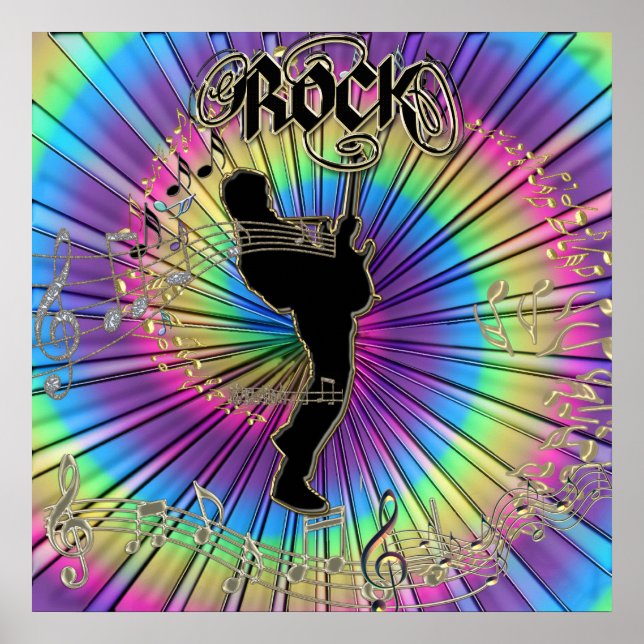 Affiche Guitare super dans une Cravate-Dye Dream Music Pos (Devant)