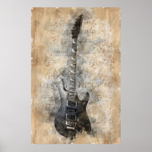 Affiche Guitare vintage