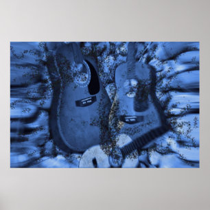 Affiche Guitares changeantes de roche dans les profondeurs