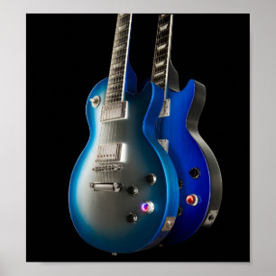 Affiche Guitares électriques bleues