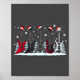 Affiche Guitares électriques de Noël Metalhead Guitariste