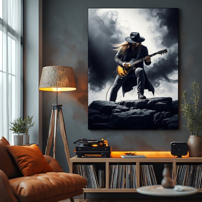 Affiche Guitariste de Rock Épique Effet de Fumée (Créateur téléchargé)