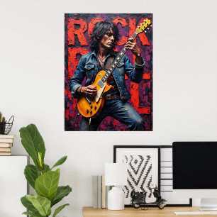 Affiche Guitariste du rock et du roll