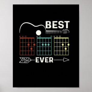 Affiche Guitariste Meilleur papa Jour d'anniversaire