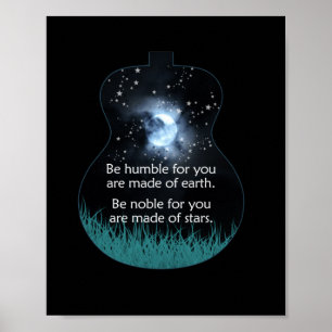 Affiche Guitariste Sois Humble Car Tu Es Fait De Terre Noë