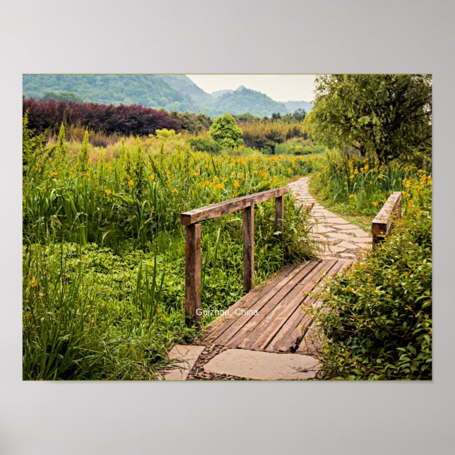 Affiche Guizhou, Chine photo pittoresque, (Devant)