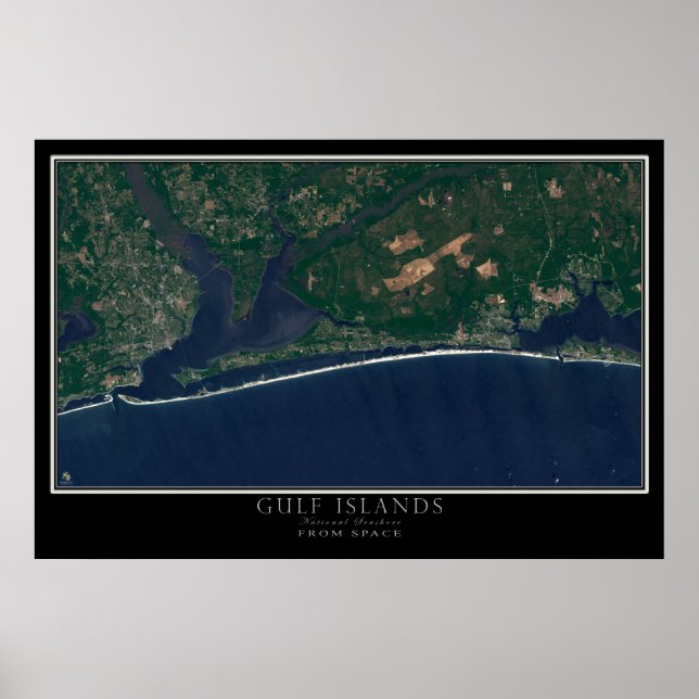 Affiche Gulf Islands National Seashore Floride Satellite (Devant)