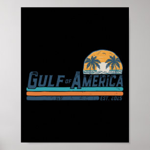 Affiche Gulf Of Us America Est 2025 Retro Vintage Beach 11