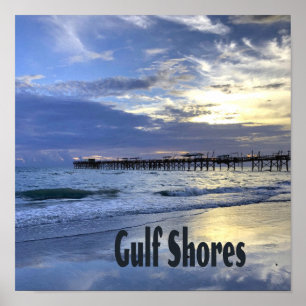 Affiche Gulf Shores Alabama Beach Sunrise Pier