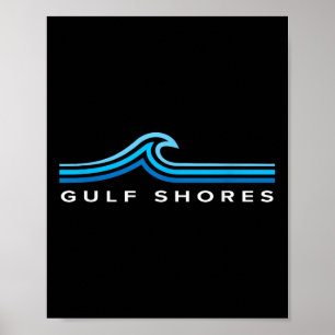Affiche Gulf Shores Alabama Vagues Vintage Hommes Femmes G