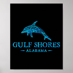 Affiche Gulf Shores Alabyma Retro Dolphin Boys Girls Toddl
