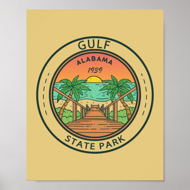 Affiche Gulf State Park Alabama Circle Badge (Devant)