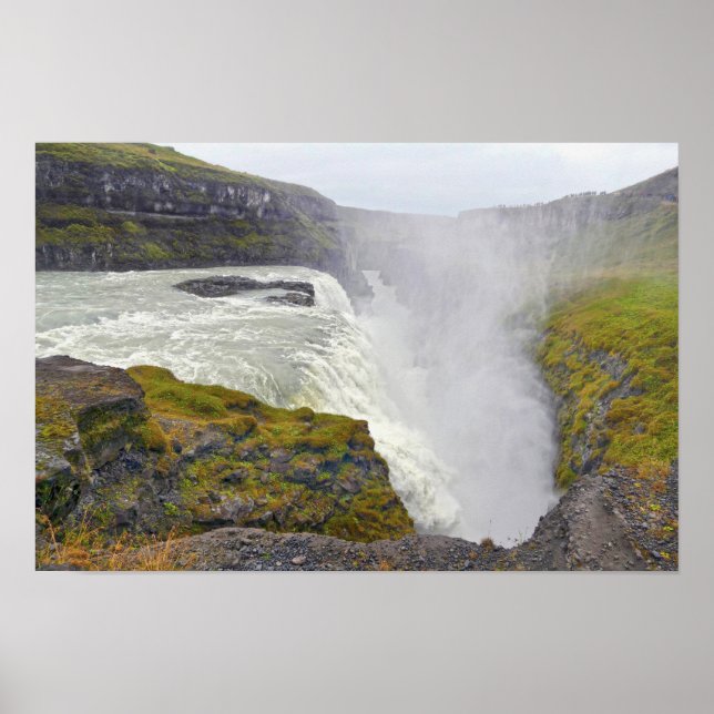 Affiche Gullfoss, Cascade d'Or, Islande (Devant)