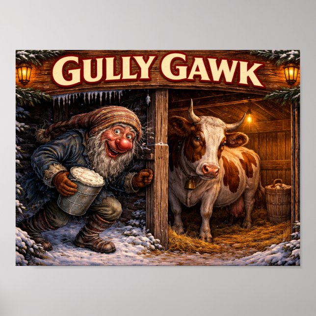 Affiche Gully Gawk Icelandic Yule Lad postcard (Devant)