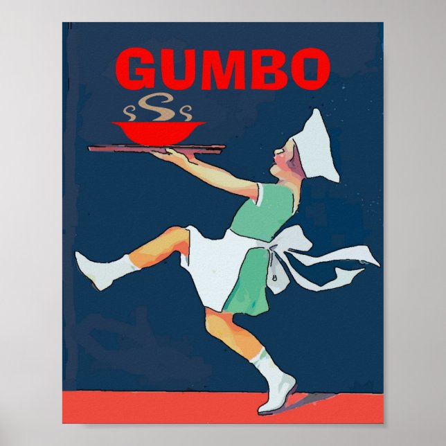 Affiche GUMBO, fille avec bol, Cuisine (Devant)