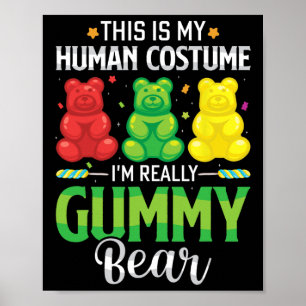 Affiche Gummy Porte Mon Costume Humain Funny Candy Hallowe