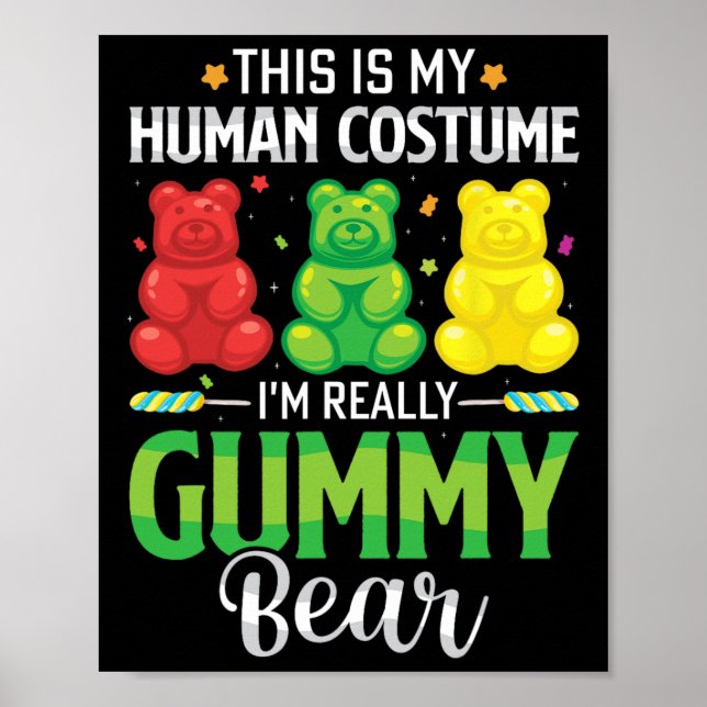 Affiche Gummy Porte Mon Costume Humain Funny Candy Hallowe (Devant)