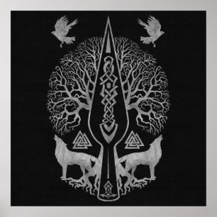 Affiche Gungnir - Spear of Odin and Tree of life  -