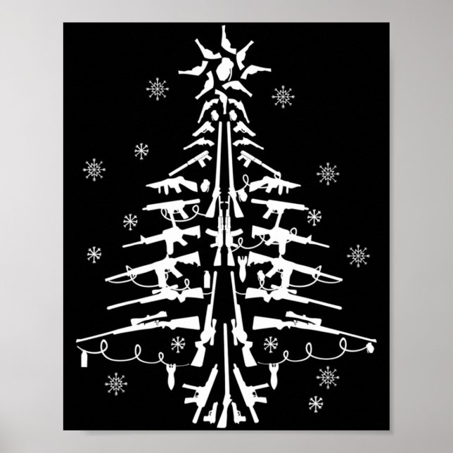 Affiche Guns Christmas Tree Xmas For Men Military  (Devant)