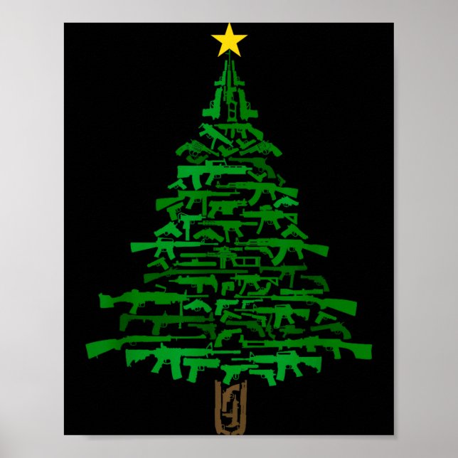 Affiche Guns Christmas Tree - Xmas Gift For Guns Lover  (Devant)