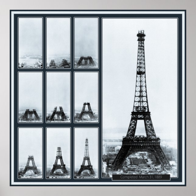 Affiche Gustav Eiffel's Tower Under Construction (Devant)