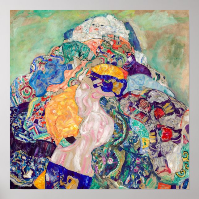 Affiche Gustav Klimt - Bébé / Berceau (Devant)