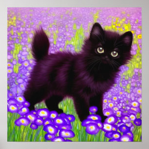 Affiche Gustav Klimt Black Kitten