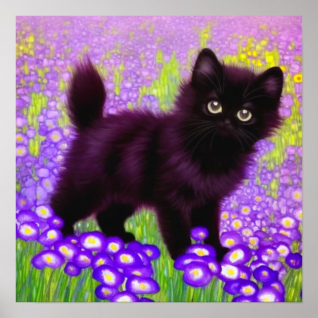 Affiche Gustav Klimt Black Kitten (Devant)