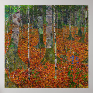 Affiche Gustav Klimt - Bois de bouleau