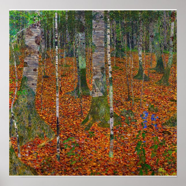 Affiche Gustav Klimt - Bois de bouleau (Devant)