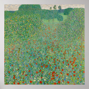 Affiche Gustav Klimt - Champ de pavot