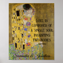 Gustav Klimt Couple Kiss Artwork Custom Names
