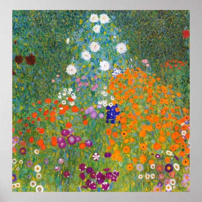 Affiche Gustav Klimt : Flower Garden (Devant)