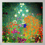 Affiche Gustav Klimt Flower Garden<br><div class="desc">Poster featuring Gustav Klimt’s oil painting Flower Garden (1906). A beautiful garden of purple,  red,  white,  blue,  and orange flowers. A great gift for fans of Art Nouveau and Austrian art.</div>