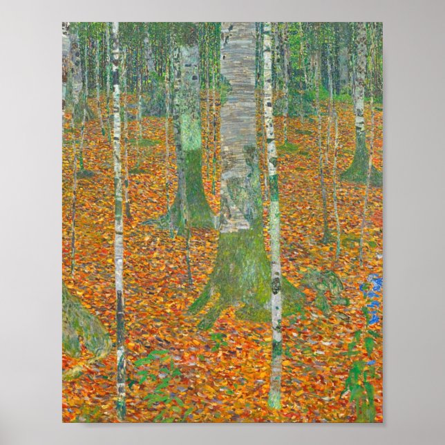 Affiche Gustav Klimt - Forêt de Birch (Devant)