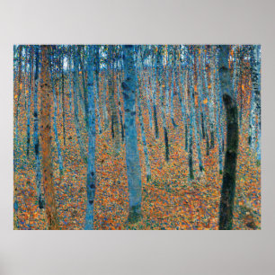 Affiche Gustav Klimt forêt de hêtres bosquet