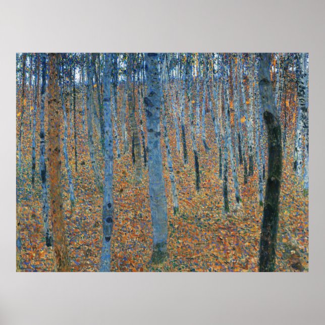 Affiche Gustav Klimt forêt de hêtres bosquet (Devant)