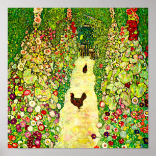 Affiche Gustav Klimt Garden with Chickens
