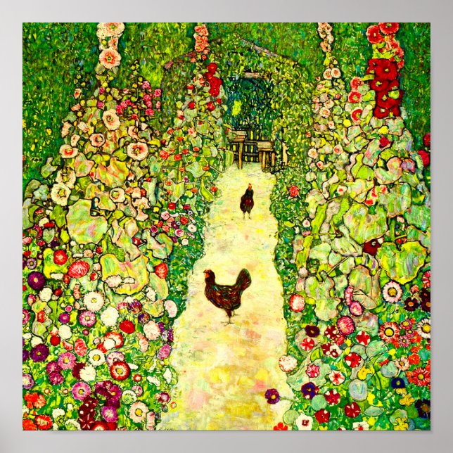 Affiche Gustav Klimt Garden with Chickens (Devant)