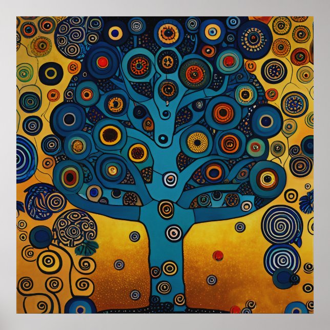 Affiche Gustav Klimt Inspiré L'Affiche Arbre de Vie (Devant)