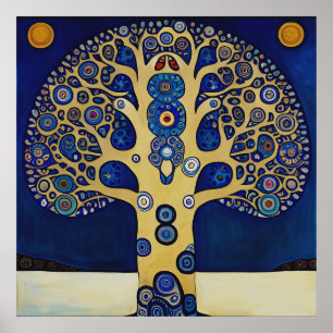 Affiche Gustav Klimt Inspiré L'Affiche Arbre de Vie