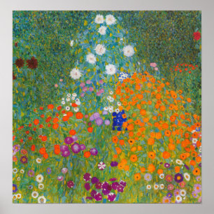 Affiche Gustav Klimt - Jardin des fleurs