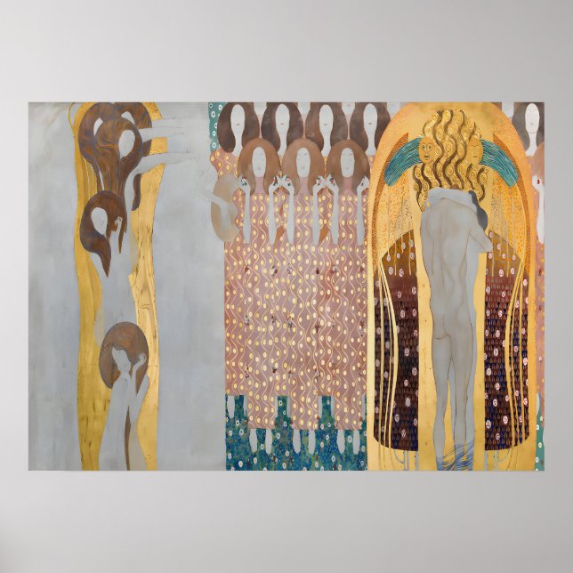 Affiche Gustav Klimt - La Frise Beethoven, Détails (Devant)