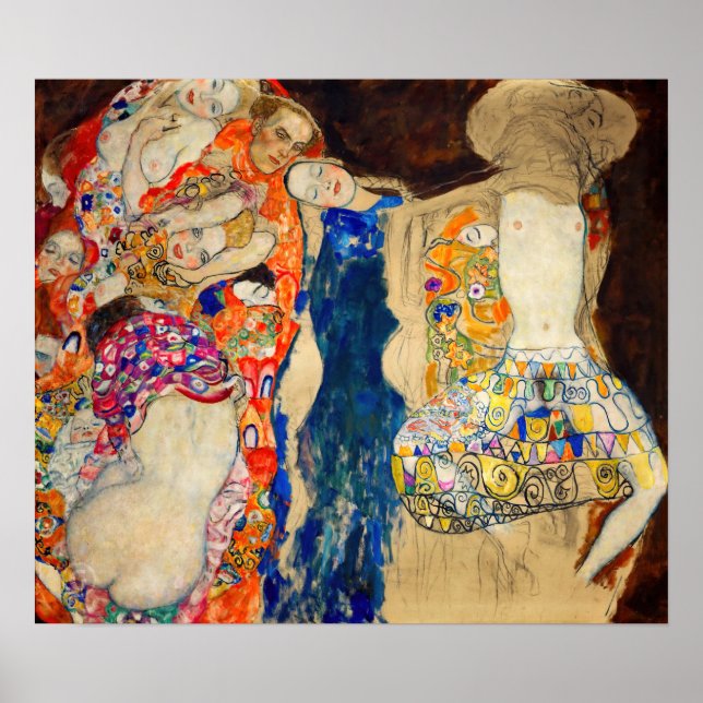 Affiche Gustav Klimt - La mariée (inachevée) (Devant)