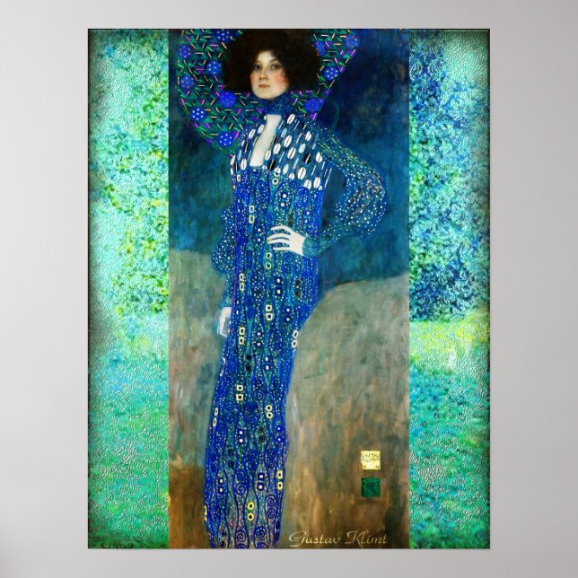 Affiche Gustav Klimt Lady in Blue (Devant)